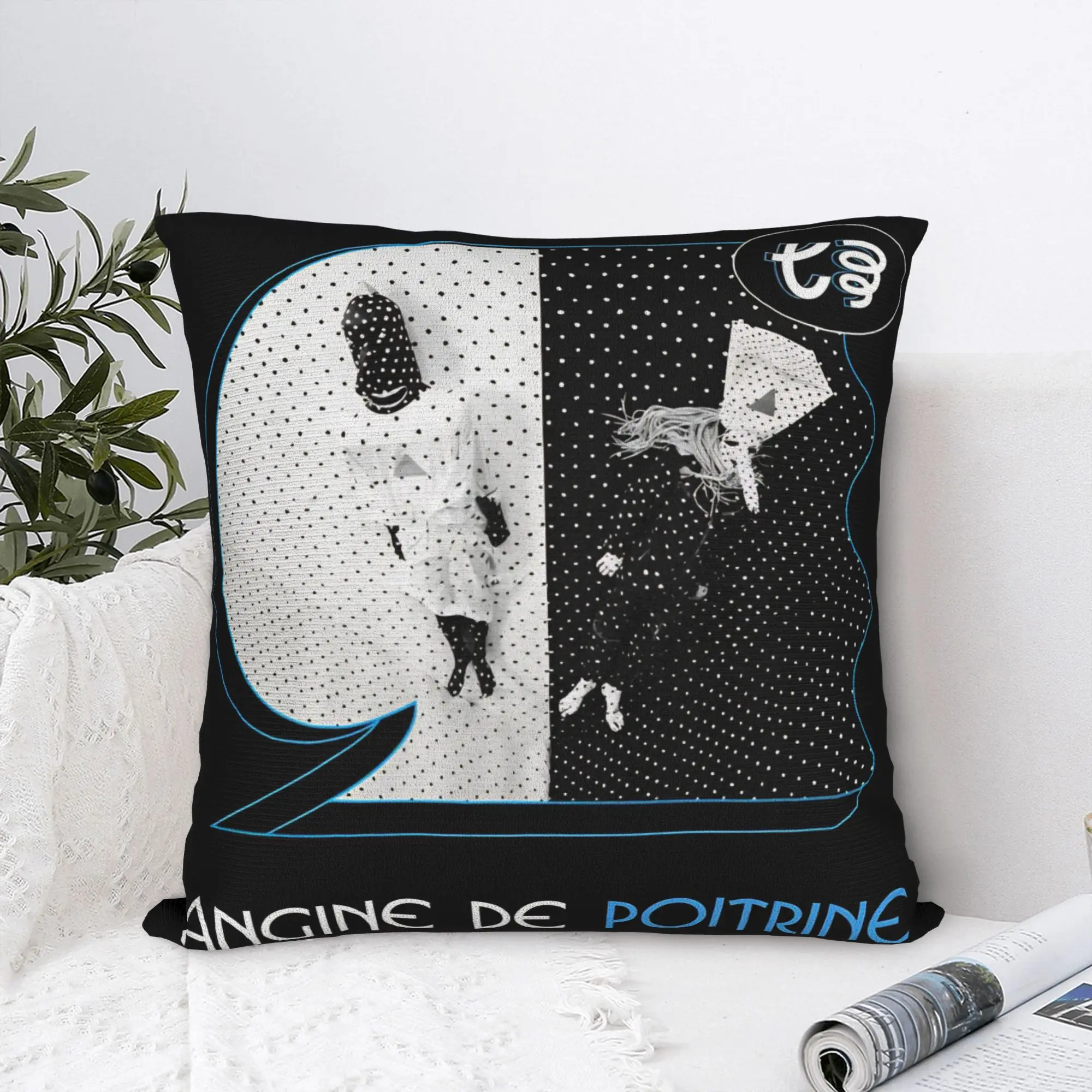 Angine De Poitrine Square Pillow Case Quebec Duo Sherpa Mantra Cushion Cover Decor Throw Pillow Case Cover for Seat 45*45cm