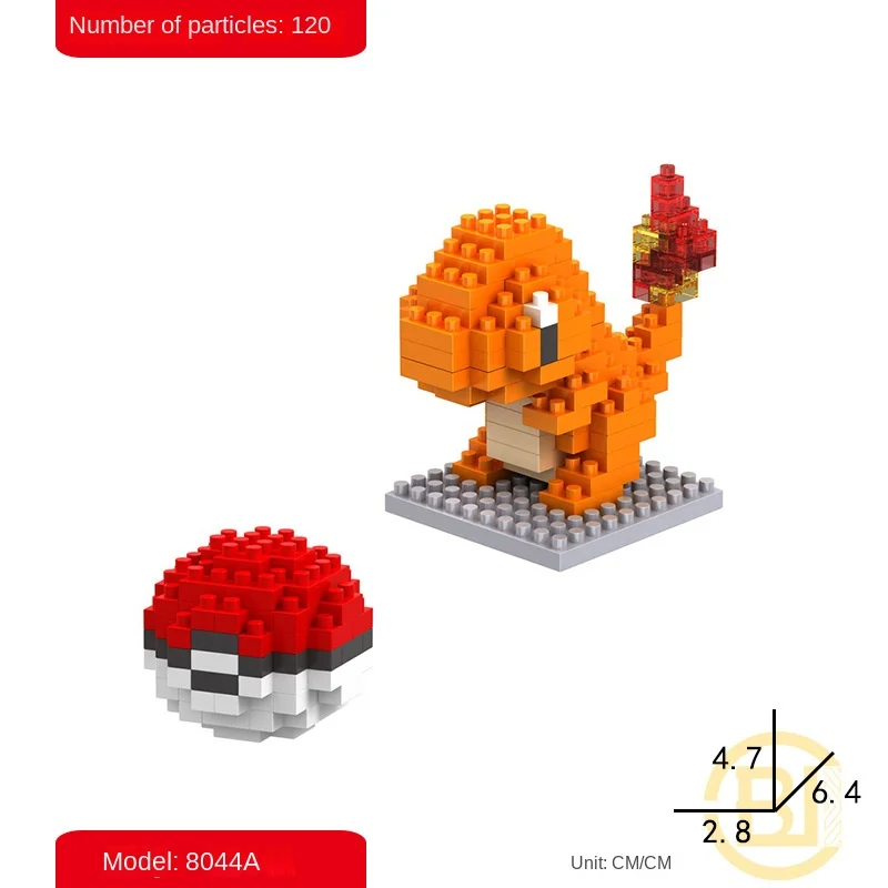 Pokemon Pikachu Blocks Small Cartoon Mini Building Block Charizard Eevee Anime Assemble Action Model Dolls Toy For Kids Birthday