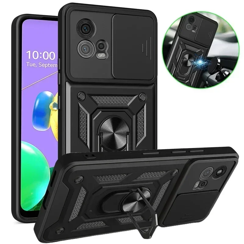 For Moto G72 Case Slide Camera Protect Phone Cases For Motorola Moto G72 G 72 2022 MotoG72 Shockproof Bumper Armor Back Cover