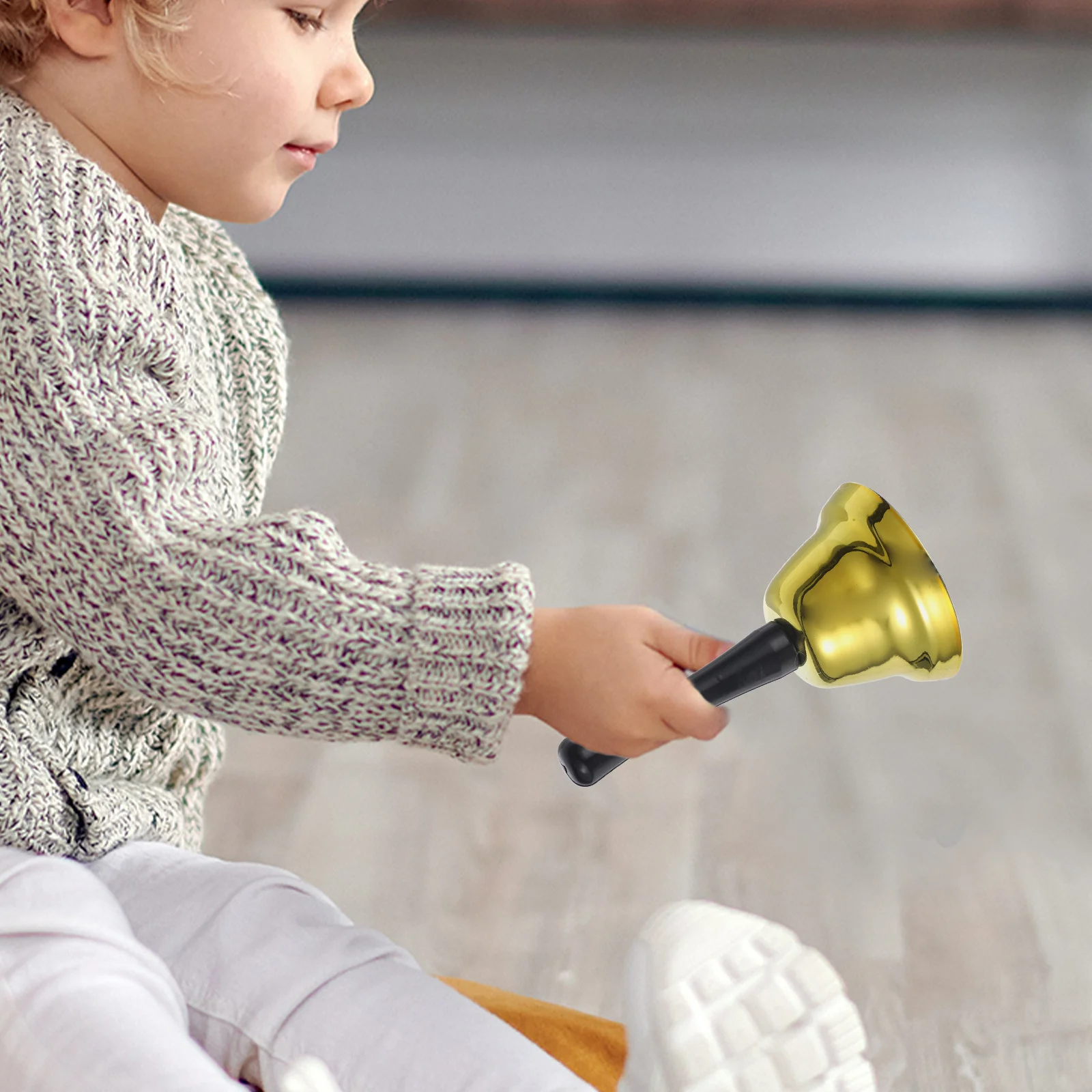 6 قطعة عيد الميلاد اليد جرس أجراس معدنية ديكور حفلة دعوة أجراس صوت عال لمطعم بار جرس اليد المعدنية #4