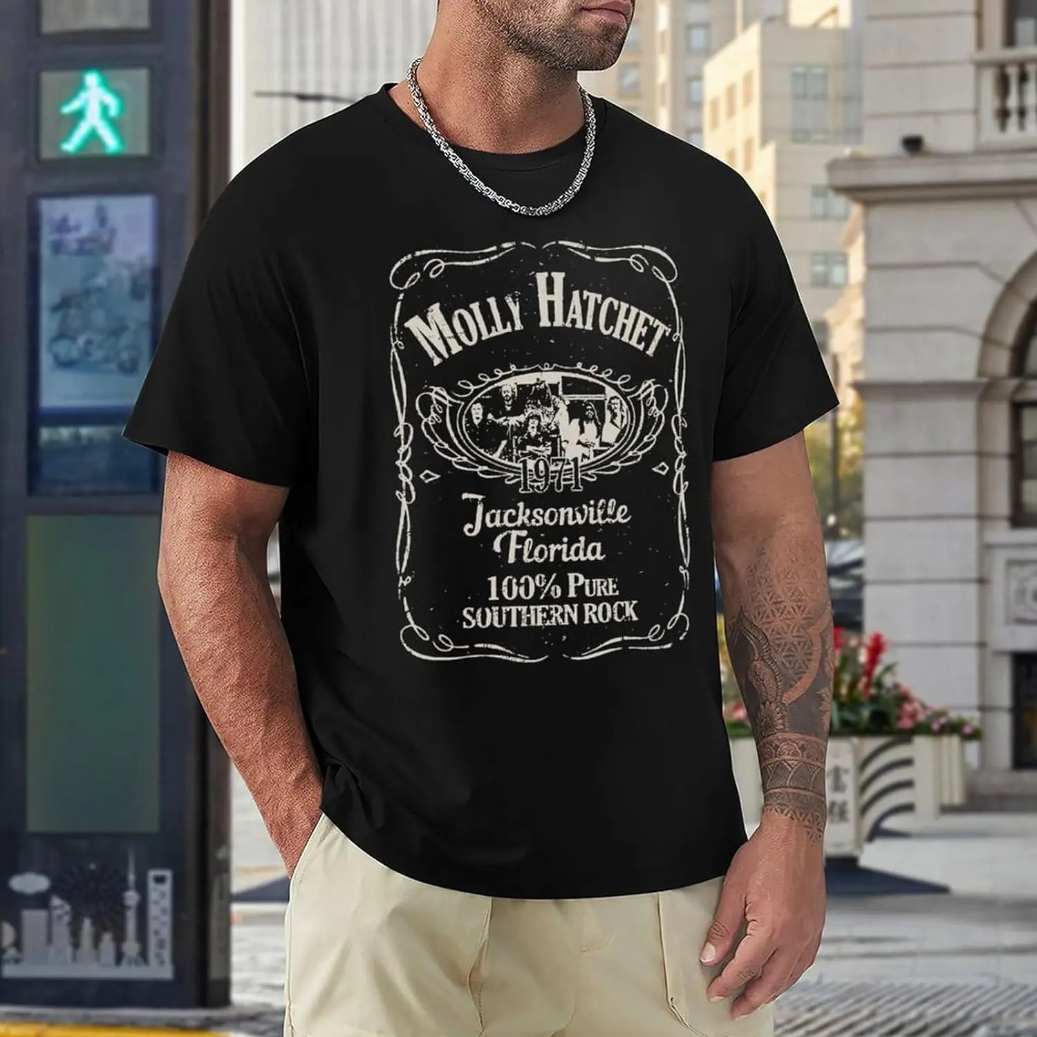 T Shirt Men's Crewneck Short Sleeve Graphic Design Tees Vintage Cotton Tops