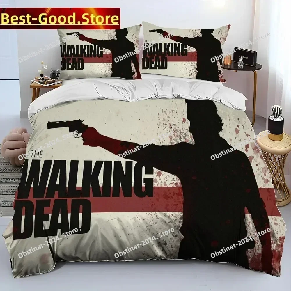 Horror TV The Walking Dead Lincoln 3D Printing Comforter Bedding Set,Duvet Cover Bed Set Quilt Cover Pillowcase,King Queen Size