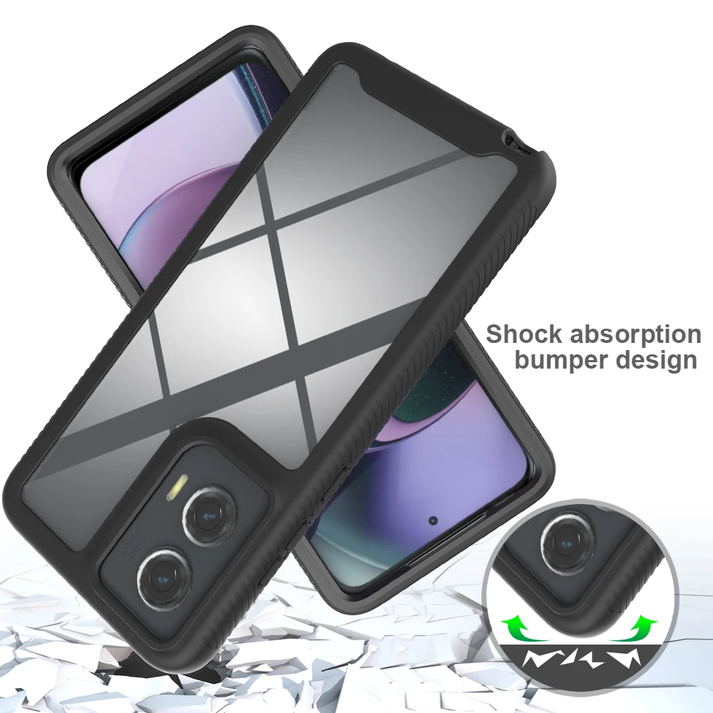 Case For Motorola G Stylus 5G 2024 / Moto G Stylus 5G 2023 Funda Capa Transparent TPU/PC Phone Cover Bumper Frame + Clear Shell