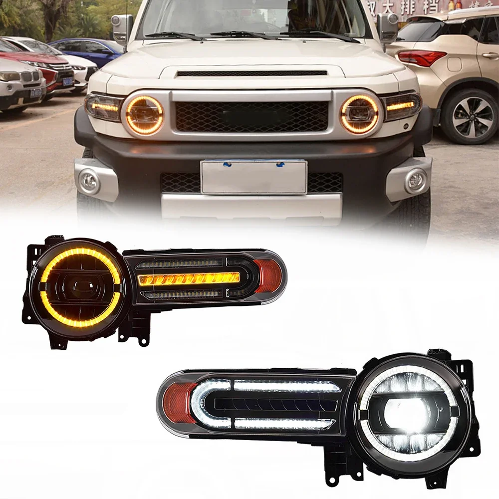 

Светодиодные фары для TOYOTA FJ CRUISER 07-20, новый стиль, светодиодные DRL, автомобильные фары в сборе, аксессуары для сигнала, модифицированная лампа