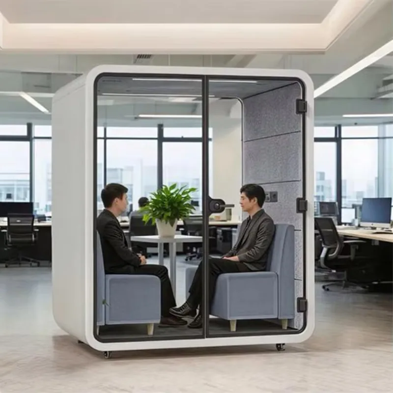 FOODLINE Customized Indoor Multi Person Office Meeting Pod Soundproof Modular Private Work Cabin Noise Reduction Solution