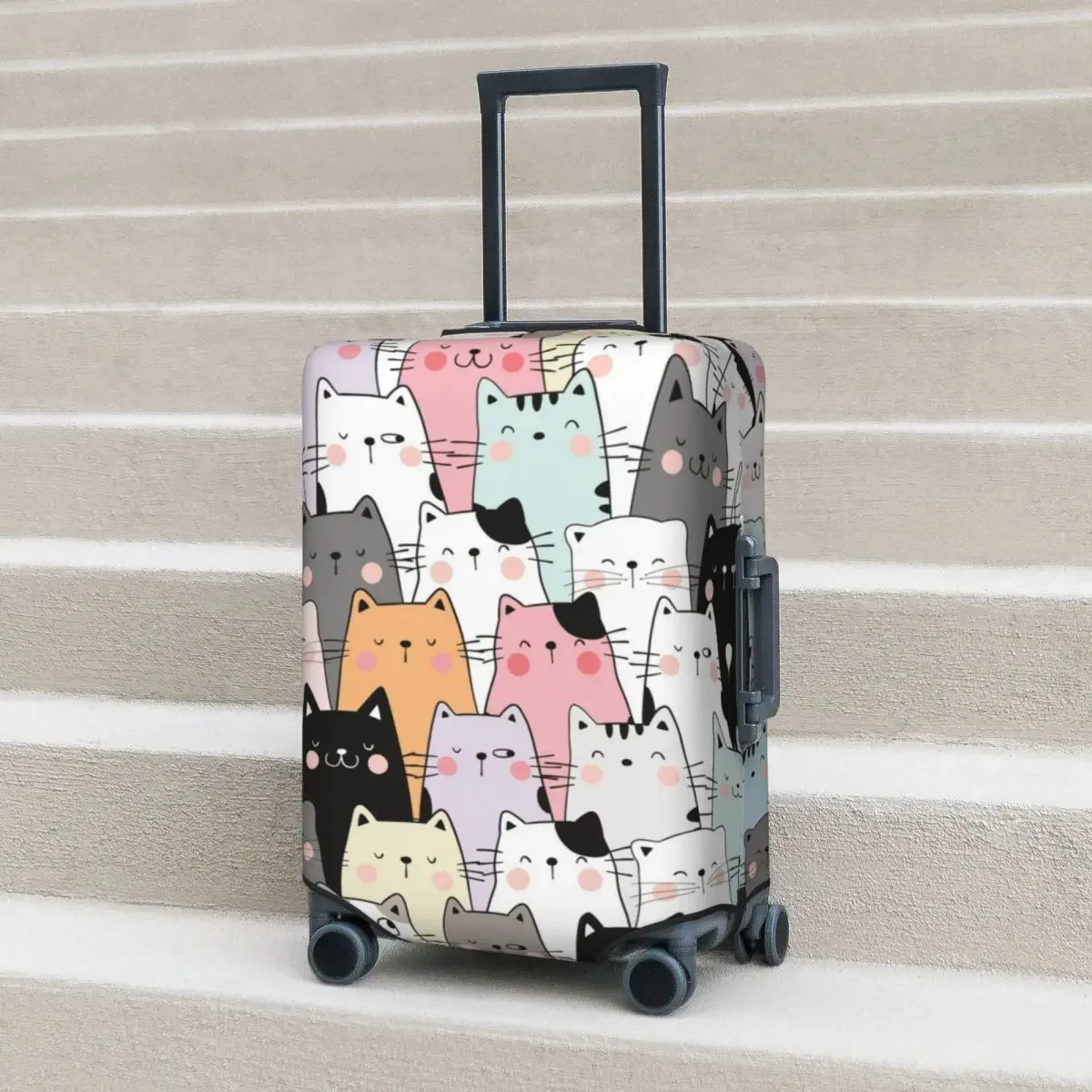 Cat Land Suitcase Cover Kawaii Pet Animals Fun Travel Protection Luggage Accesories Flight