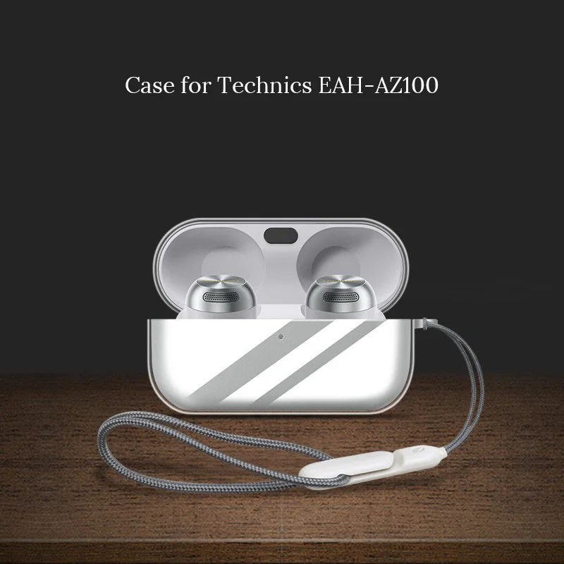 Funda Transparente para Auriculares Inalámbricos Panasonic Technics EAH-AZ100, Funda Protectora de TPU Suave a Prueba de Golpes, Visible con LED y Correa
