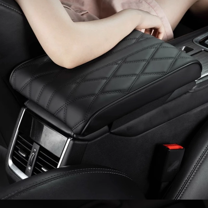 Car Armrest Protector Armrest Cushion for Car Soft Faux Leather Car Armrest Box Pad Comfortable Heightening Mat for Protective