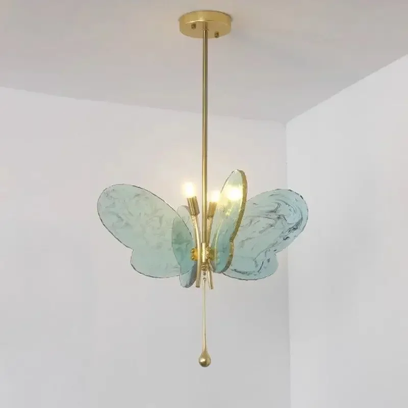

Artistic Colored Butterfly LED Pendant Light Suitable for Dining Room Living Room Bedroom European Style Decoration Hanging Lamp