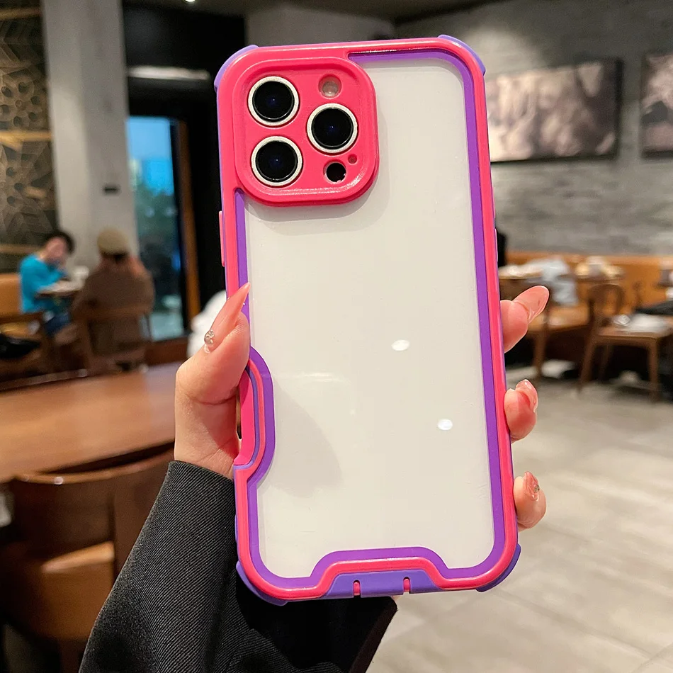 

Сверхмощный противоударный толстый чехол для телефона для iPhone 16, 15, 14, 13, 12, 11 Pro Max Plus, прозрачный жесткий чехол