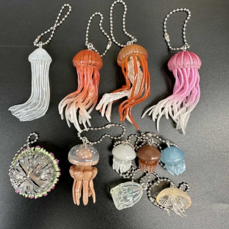 

Original Kitan Club Gashapon Jellyfish Figure Keychain Capsule Toy Keyring Kawaii Jelly Fish Cute Anime Figurine Models Gift