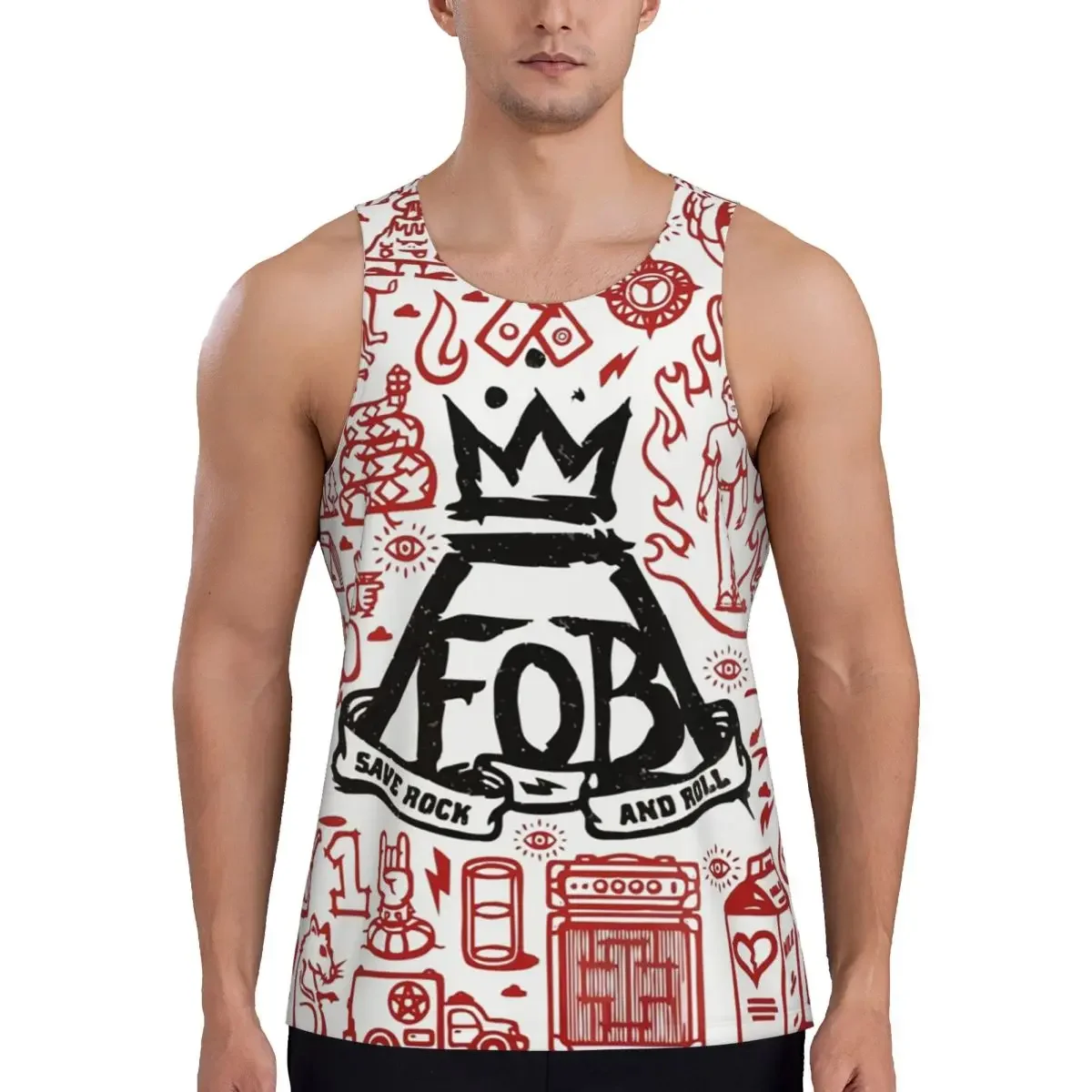 Quick Dry Fall Out Boy Gym Tank Muscle Sleeveless Shirt Bodybuilding Breathable Vest