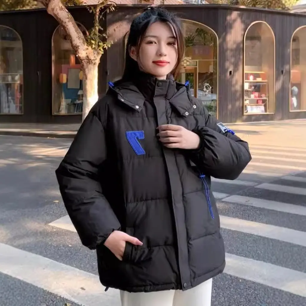 

Cotton-Padded Jacket for Women Chubby Girl Korean Short Bread Clothing Small plus Size Loose Fit Hong Kong Style Coat