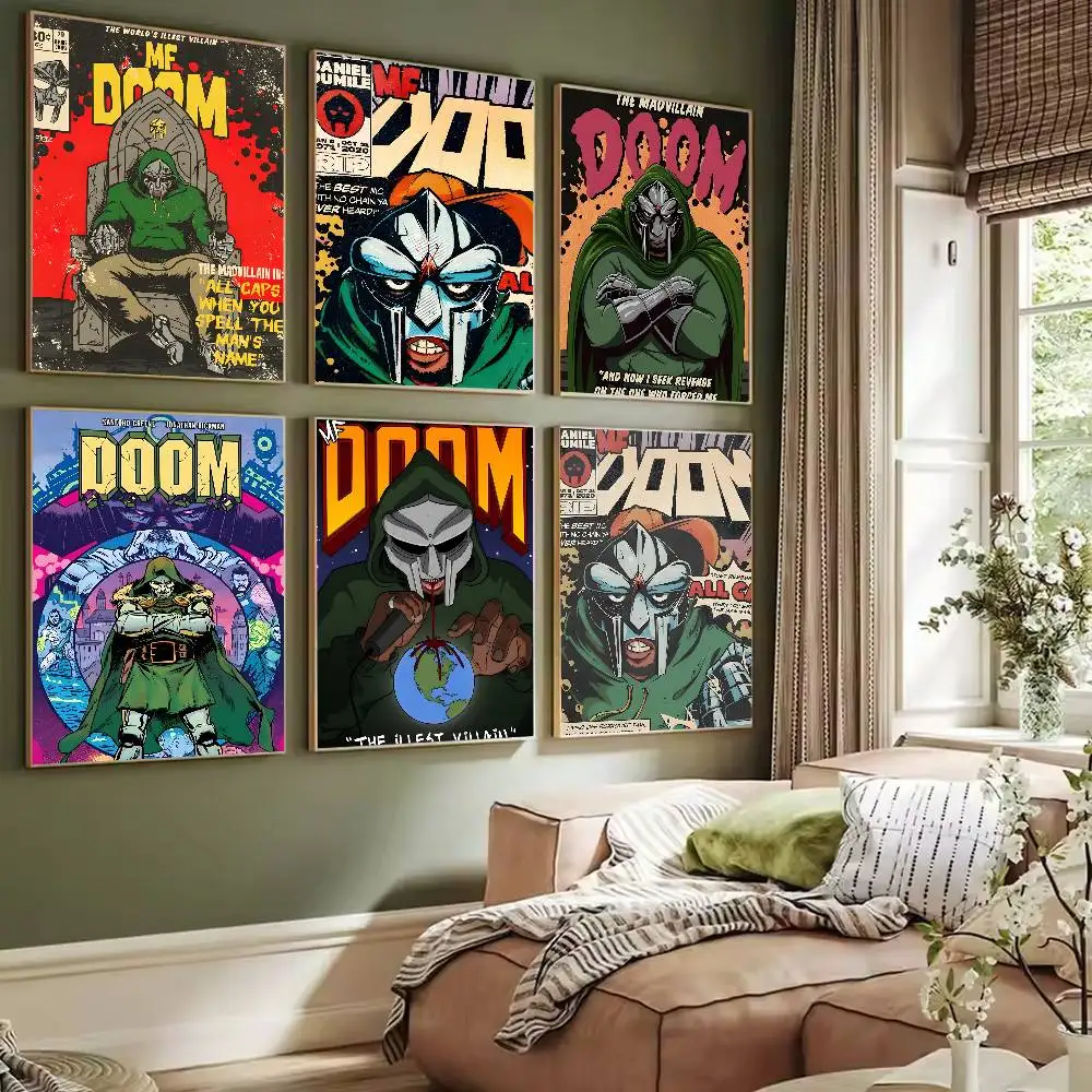 M-MF Doom Madlib ملصق فني ذاتي اللصق مقاوم للماء ورق ملصق مقهى بار غرفة النوم جدار ديكور