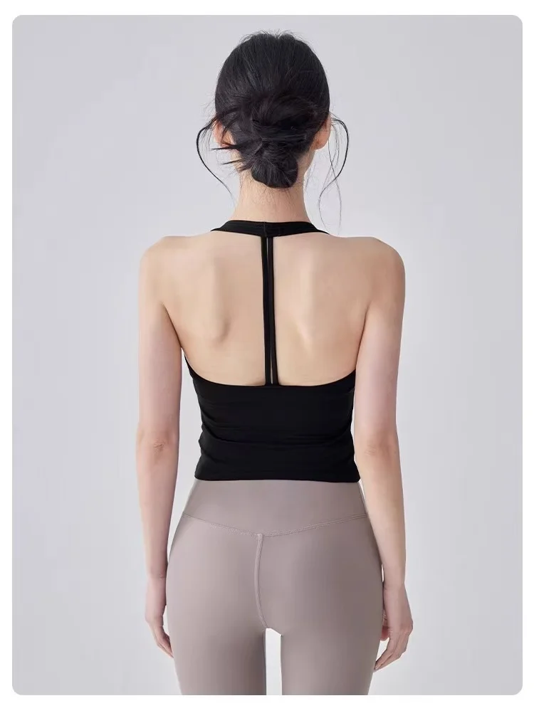 Sportunterwäsche mit Brustpolster, schnelltrocknend, für Pilates-Training, Fitnesskleidung, BH-Träger, sexy, schöner Rücken, Yoga-Top für Damen – Detail 4
