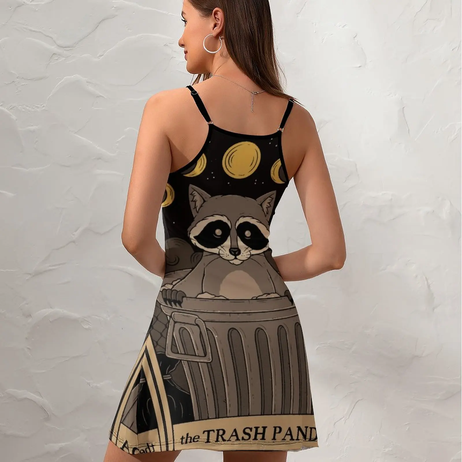 The Trash Panda for Sale  Women's Sling Dress Casual Suspender Dress Creative Exotic  Woman's Gown  Vacations