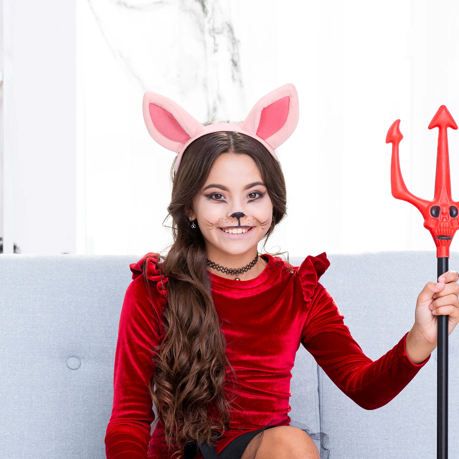 

Fun Pink Pig Ear Headband for Kids Cosplay Party Decoration Supplies Halloween Animal Costume Photo Prop Gift