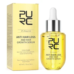 PURC-Produtos de crescimento rápido do cabelo para homens e mulheres, rebrota do cabelo gengibre, engrossar os soros, óleo de tratamento para perda de cabelo