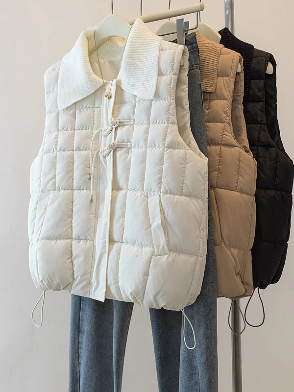 

Новый китайский утепленный хлопковый жилет для женщин, осенне-зимняя новинка, элегантный, премиум-класса, для повседневной носки, свободного кроя, кардиган