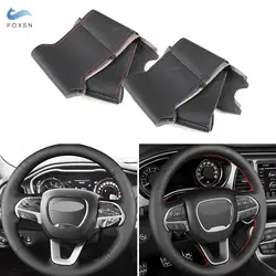 Hand Braid Microfiber Leather Car Styling Steering Wheel Cover Trim For Dodge Challenger Charger 2015-2021 Durango 2018-2021