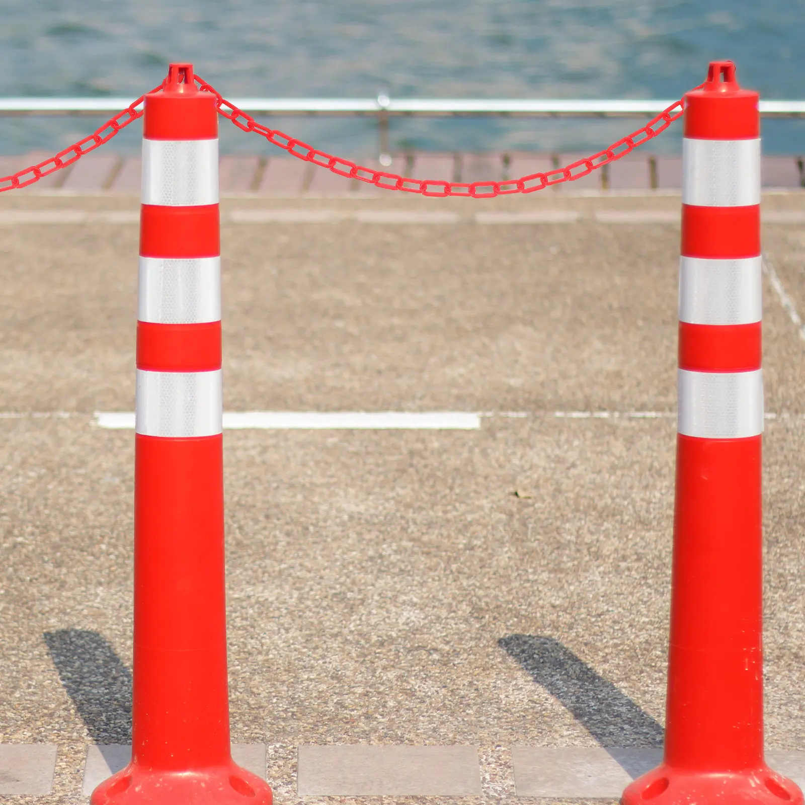 Crowd Control 10m Safety Chain Durable Plastic Barrier Caution Security Chain Detachable for Crowd and Parking Control