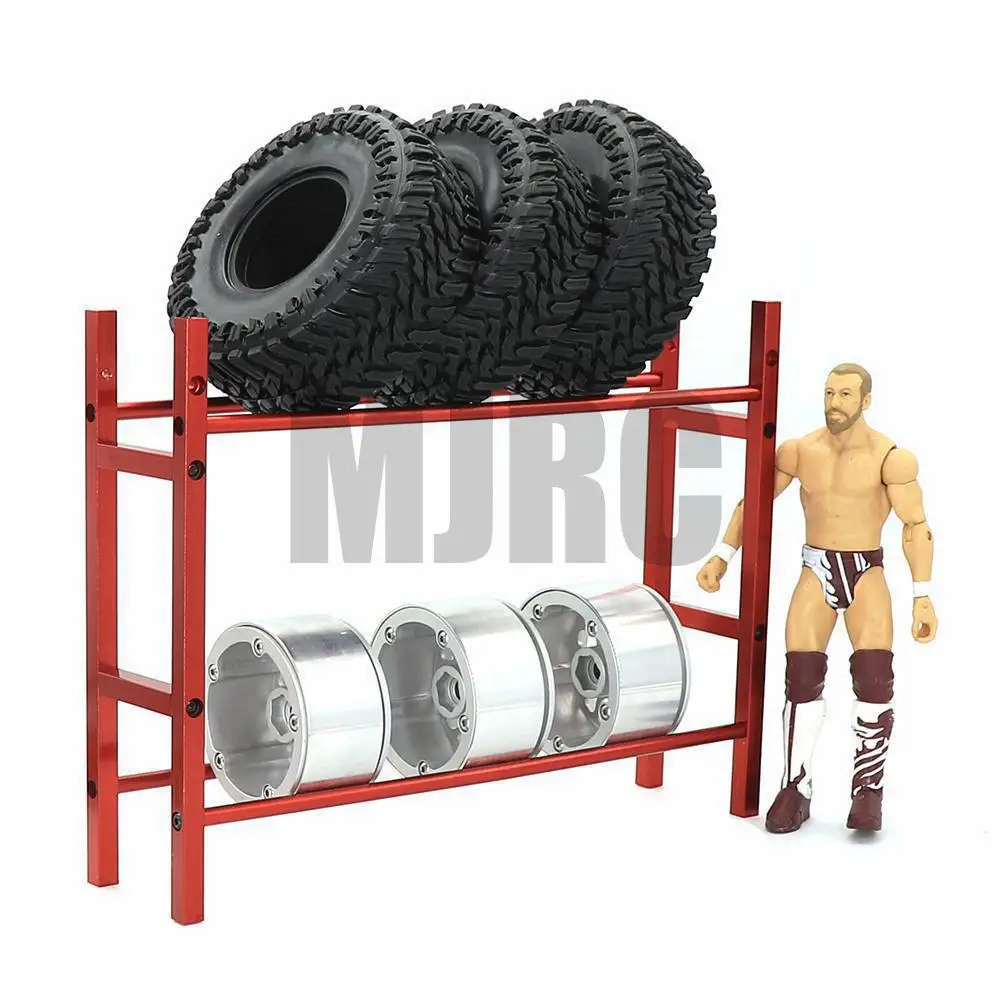 Aluminum RC Cars Tires Storage Rack Wheels Shelf For 1/10 Scale Remote Control Car Drift Models Buggy Crawler Trx4 Axial Tools