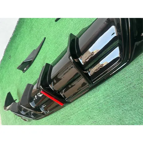 For Audi A4L A4 S4 B10 2020+ Bright Black Car Rear Bumper Diffuser Carbon Fiber Rear Splitters Spoiler glossy black Back lip