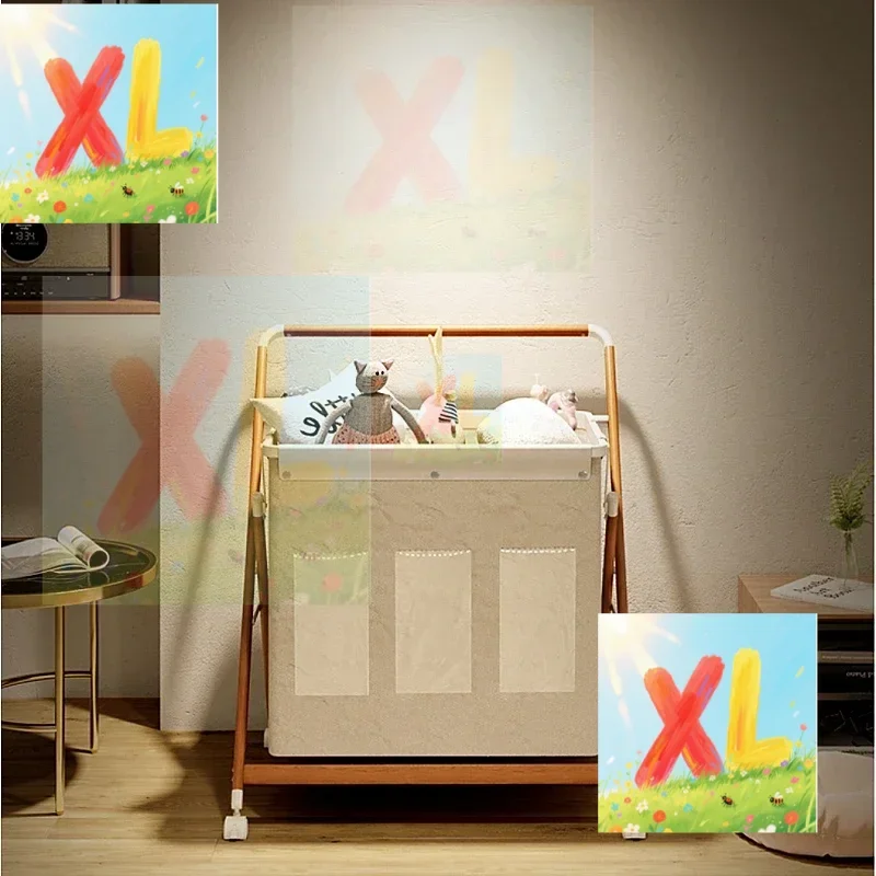Movable folding large-capacity dirty clothes basket Indoor and outdoor multi-functional clothes drying rack classification Oxfor