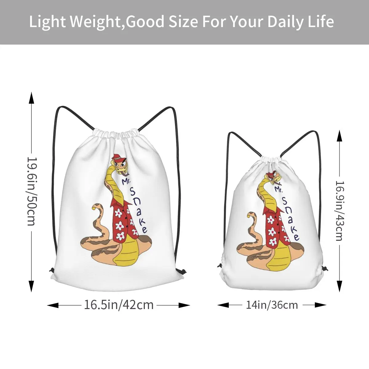 Mr Snake Bad Guys Movie Backpacks Portable Drawstring Bags Sports Bag Book Bags for Man Woman Students