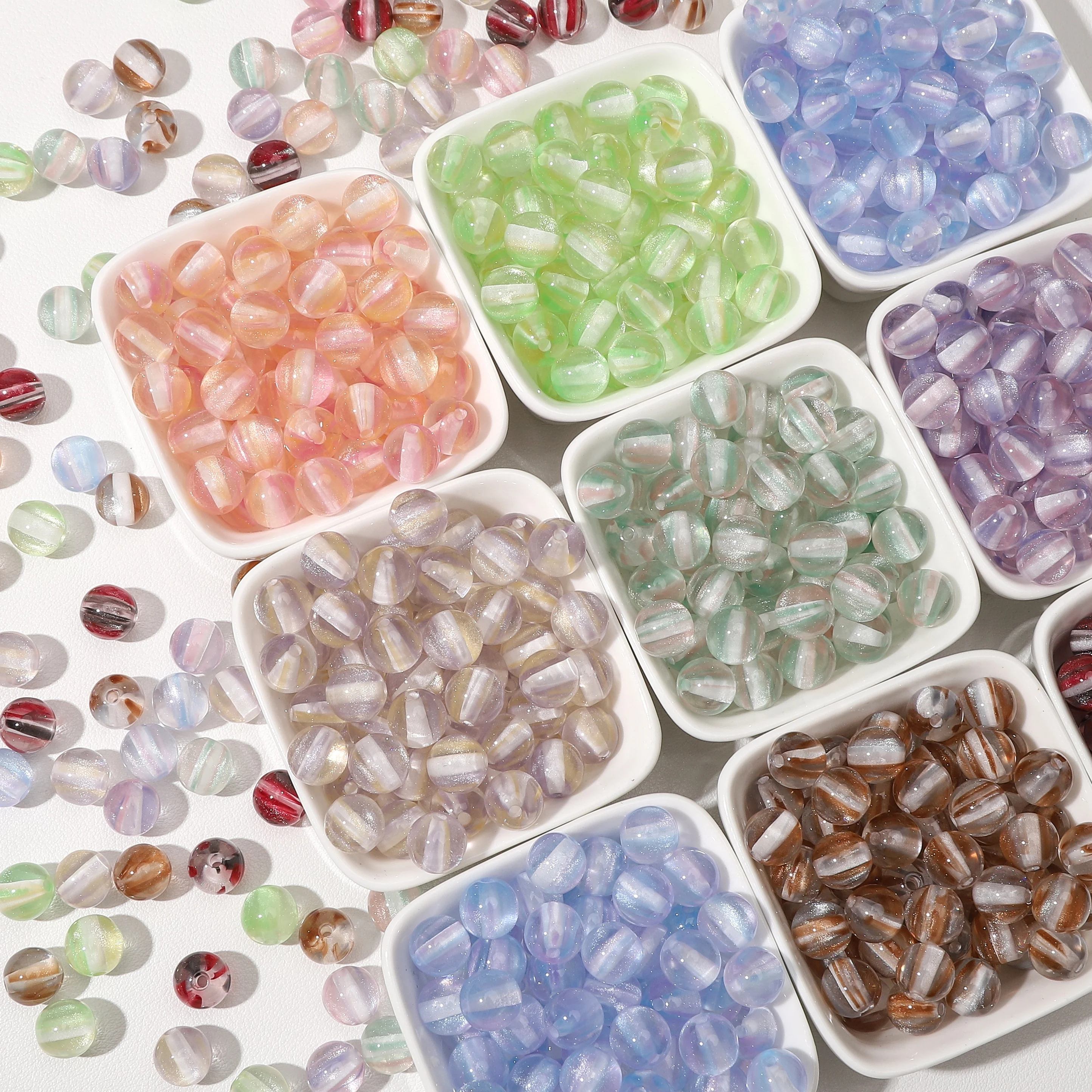 8mm 100Pcs Colorful Round Resin Loose Spacer Beads for Jewelry Making DIY Bracelet Necklace Earrings Handmade Craft Materials - view 2