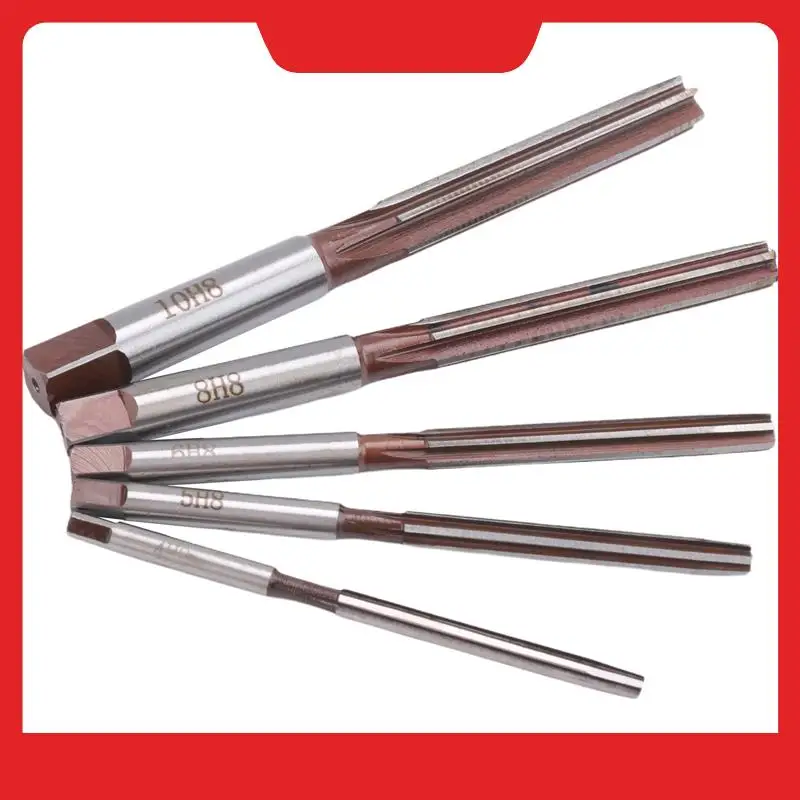 A32HOT-5Pcs Flutes Hand Reamers Set H8 Chucking Straight Shank Hand Reamers Set 4Mm/5Mm/6Mm/8Mm/10Mm