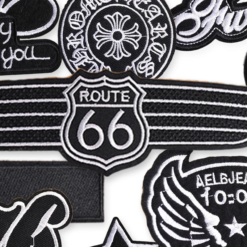 11 Stück schwarze Aufnäher zum Aufbügeln für Kleidung, bestickte Jacken-Patches, Jeans-Aufkleber, Set mit Buchstaben für Kinder, Rucksack, zum Aufnähen, Outdoor, DIY – Detail 4