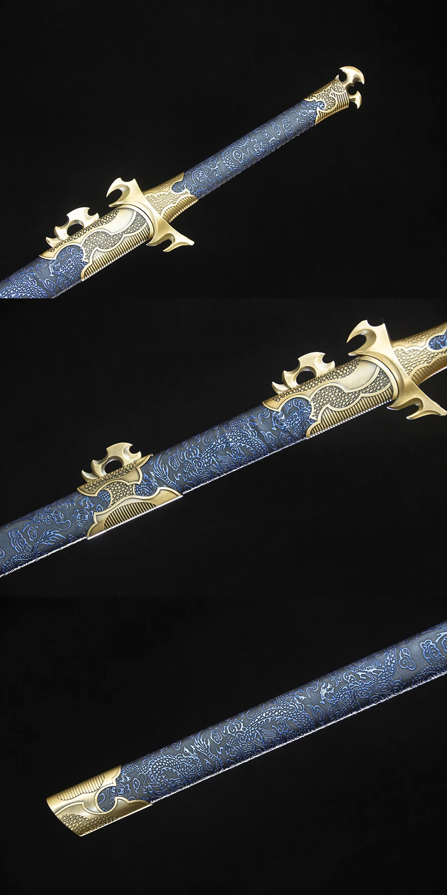 109cm Medieval Styleshadow Tang Jian True Steel Blue Sharp combat training weapon site ready for full Tang katana