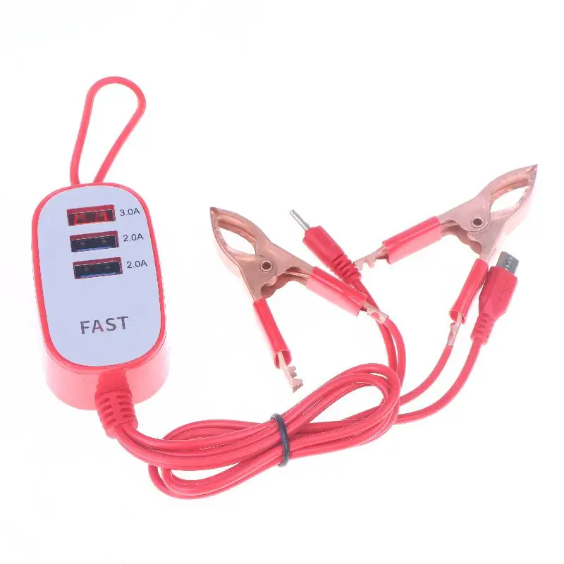 1Pcs Hanging Rope 3/4USB Clip Charging With Crocodile Clip Two End Outlet Electric Vehicle Battery Charger