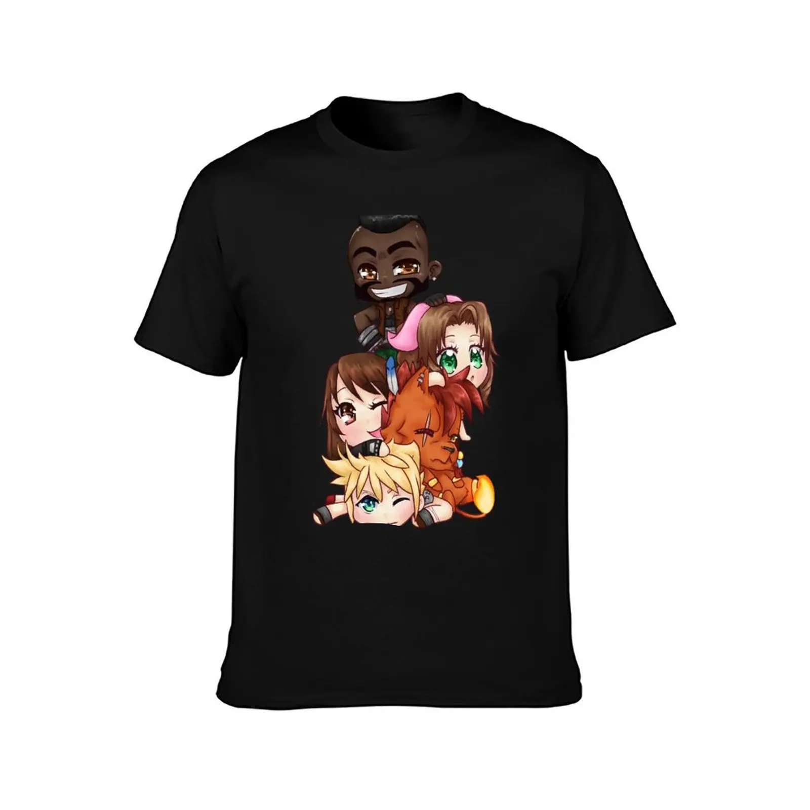 FFVII Chibi Dogpile T-Shirt summer clothes Blouse heavyweights blanks sweat shirts, men