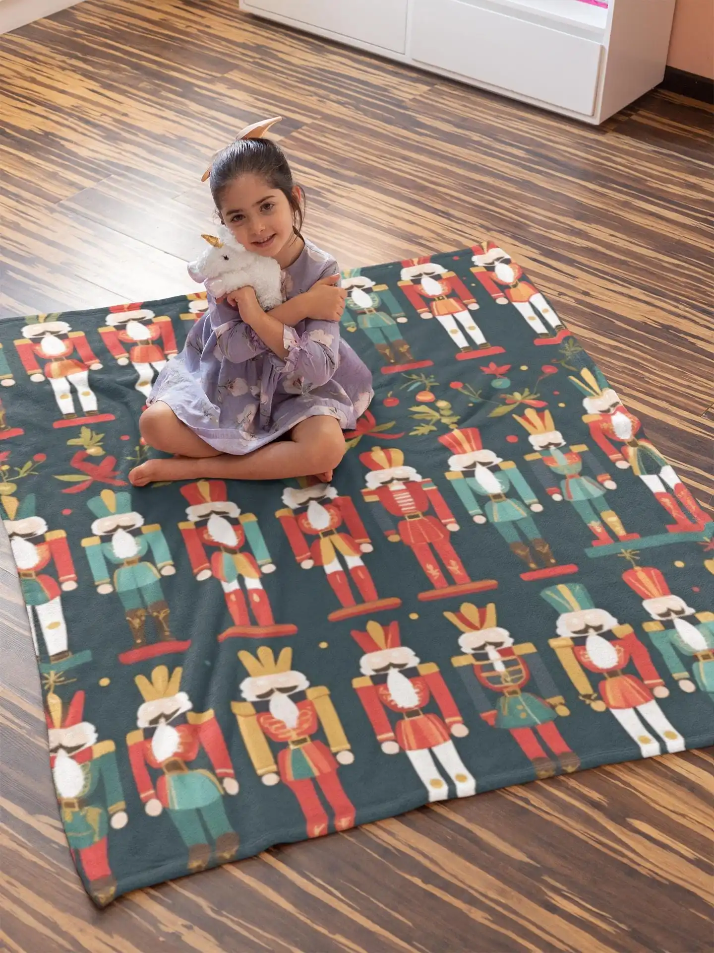 Nutcracker Ballet Throw Blanket, Christmas Holiday Decor, Festive Home Bedding Gift, Cozy Sofa Decoration