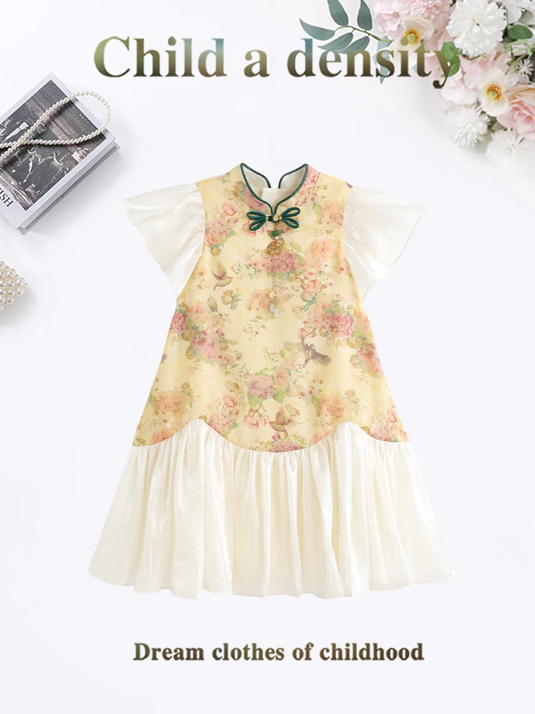 nuovo-abbigliamento-estivo-per-bambini-vestito-qipao-con-stampa-floreale-vita-alta-in-fibra-di-poliestere-morbida-manica-corta-gonna-midi-per-ragazze