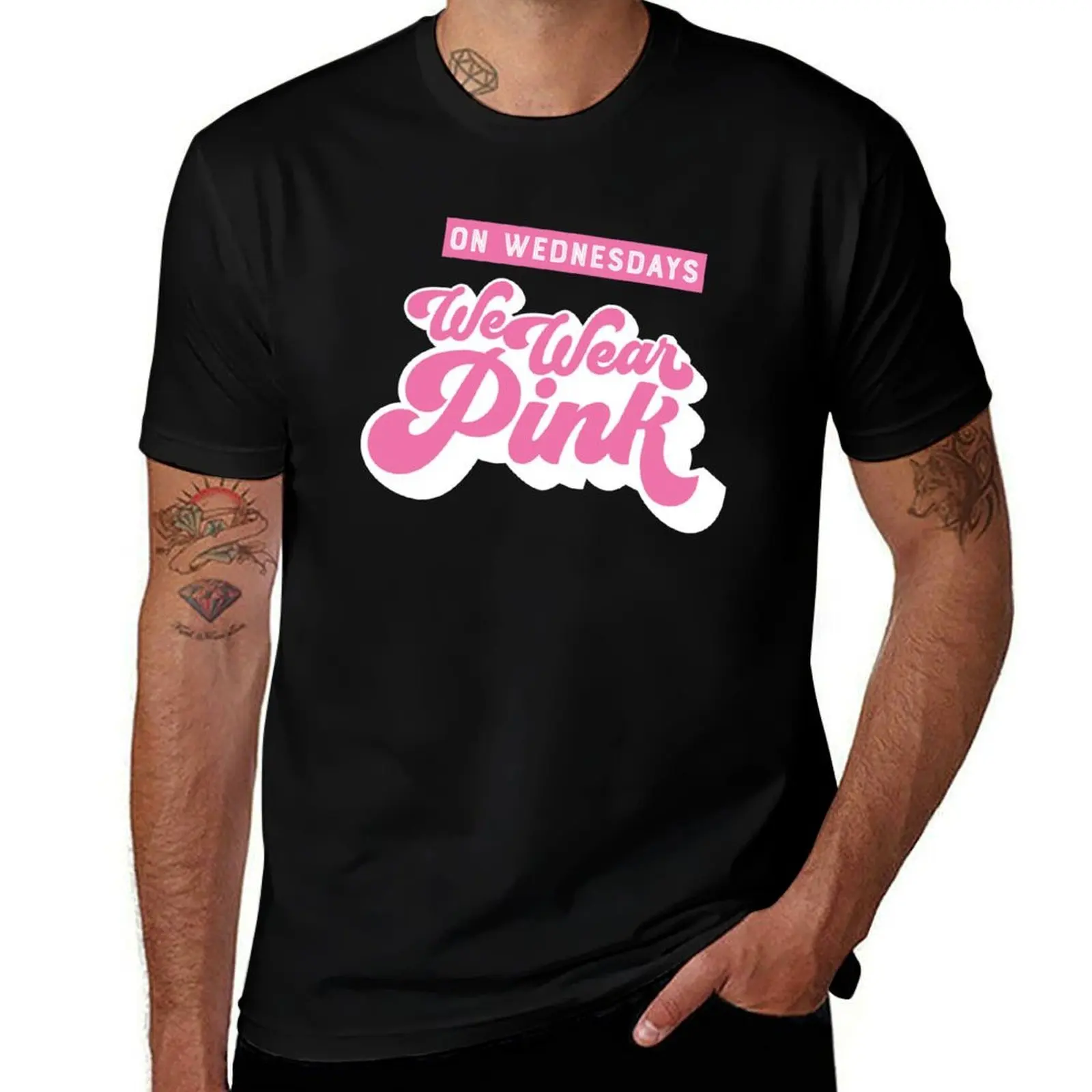 

On Wednesdays We Wear Pink T-Shirt t shirt man plain cotton t shirts man 100% T-shirt