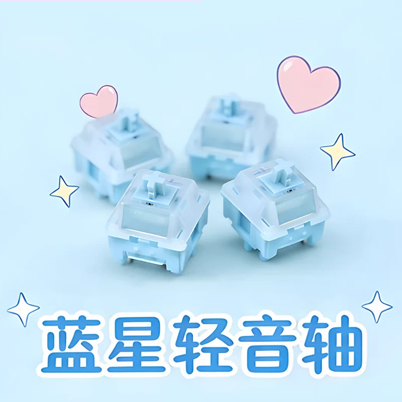 

HMX Blue Star Silent Tactile Switches 5 Pins RGB For Mechanical Keyboard Gaming Office Switch Factory Lubrication PC Accessories