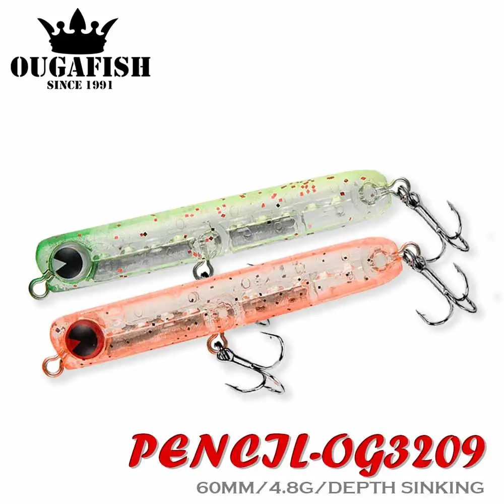 Afundando lápis isca 60mm 4.8g wobbler truta isca cavala artificial micro mar isca de pesca shad baixo iscas equipamento de pesca