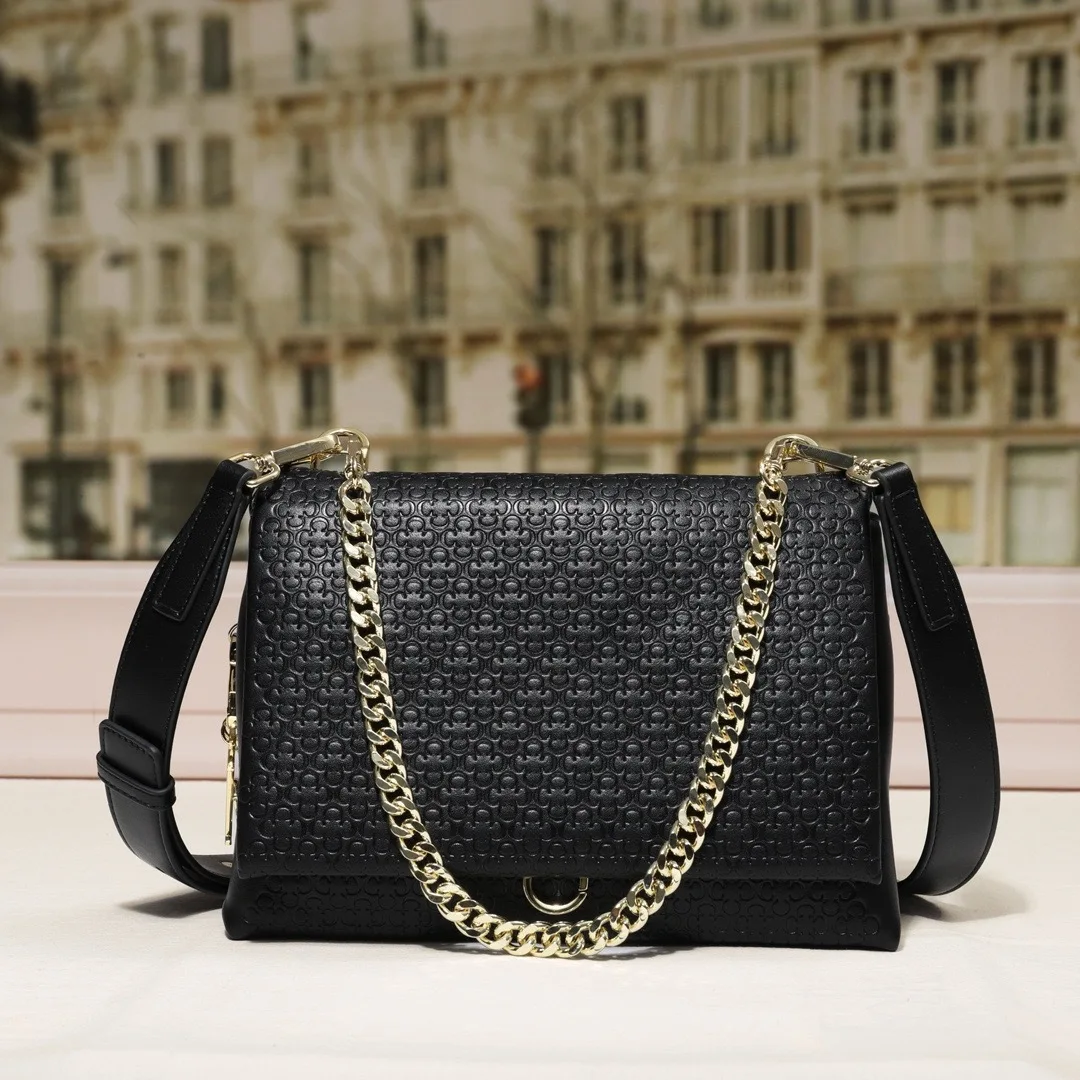 

Elegant Leather Messenger Bag For Ladies With Crossbody Strap Luxury Brand Famous Designer Women's Handbag