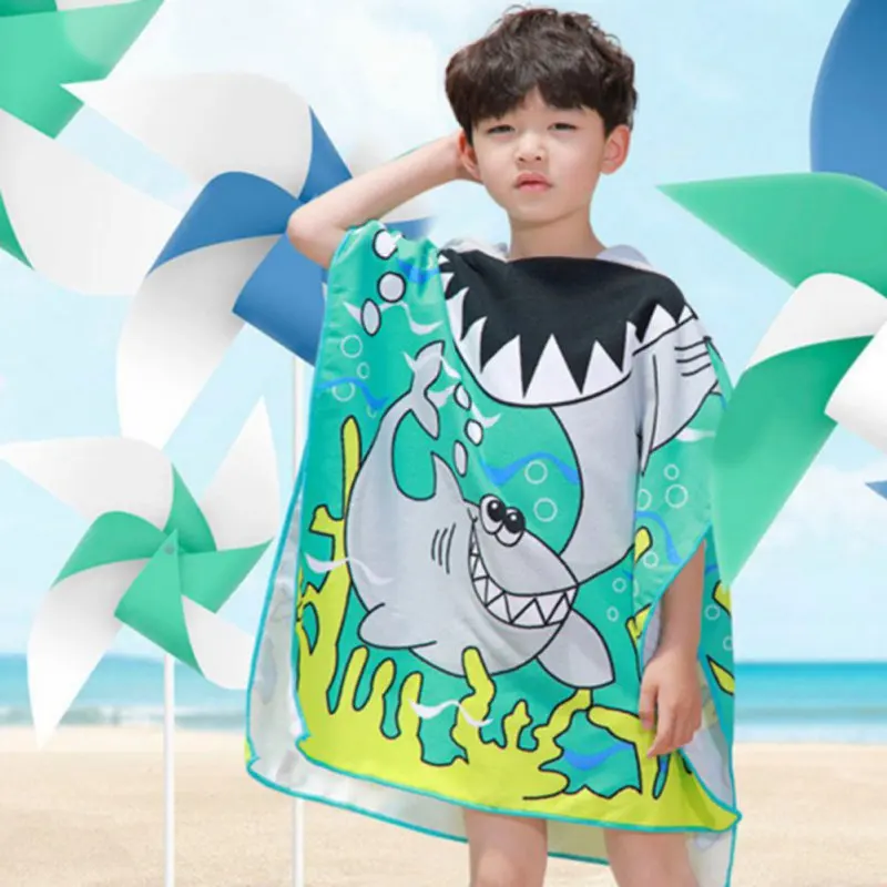 120x60cm Kids Baby Bathrobe Hooded Children Microfiber Unicorn Animal Boys Girl Towel Robe Toddler Beach Swim Cloak Towel Pajam