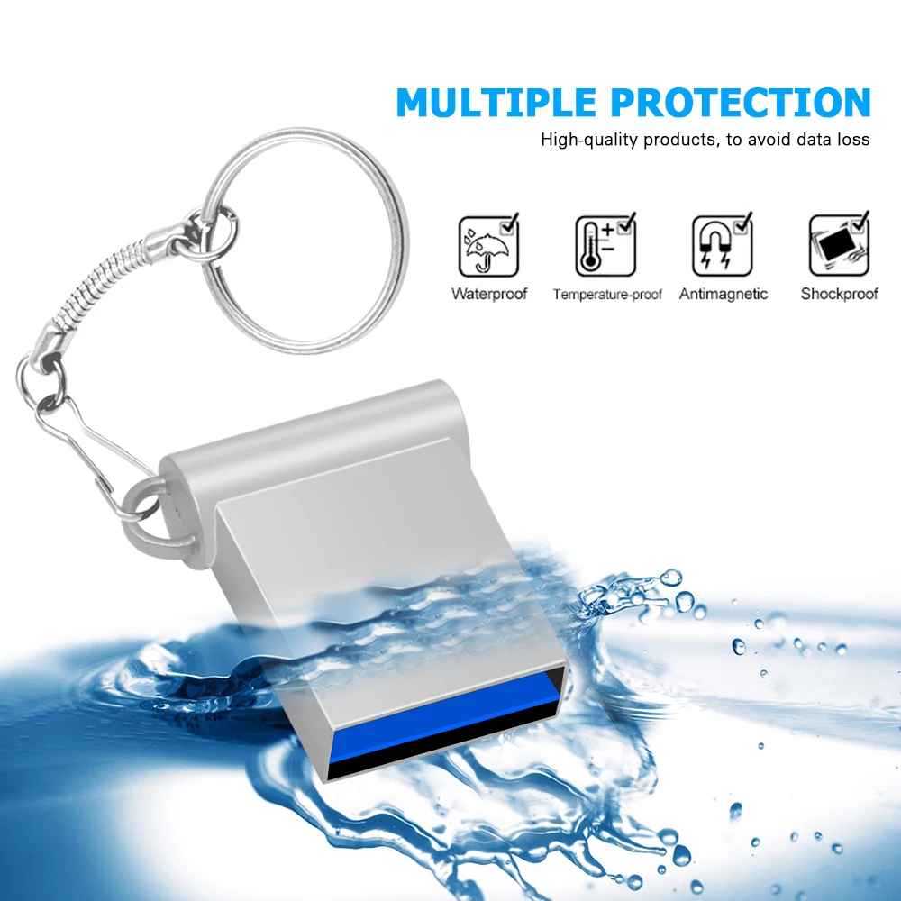 Mini unidad Flash USB 3,0 de Metal, pendrive de 4GB, 8GB, 16GB, 32 GB y 64GB, resistente al agua, para regalo de negocios