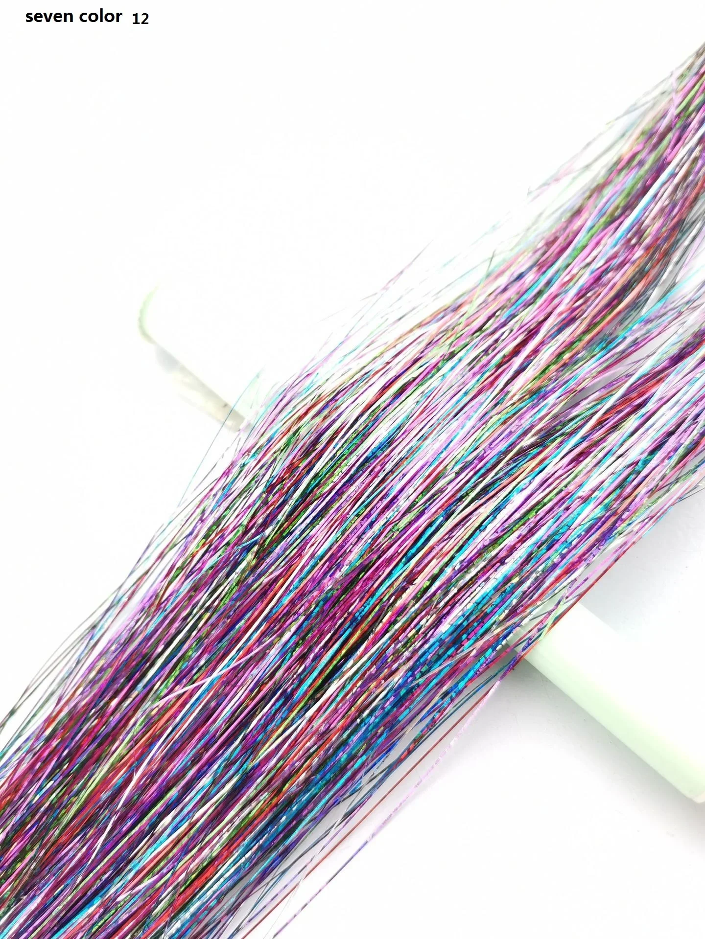 150 Stränge Bunter Glitzer-Haarverlängerungen, 100 cm Lang, Holografische Haaraccessoires für Partys und Veranstaltungen – Detail 14