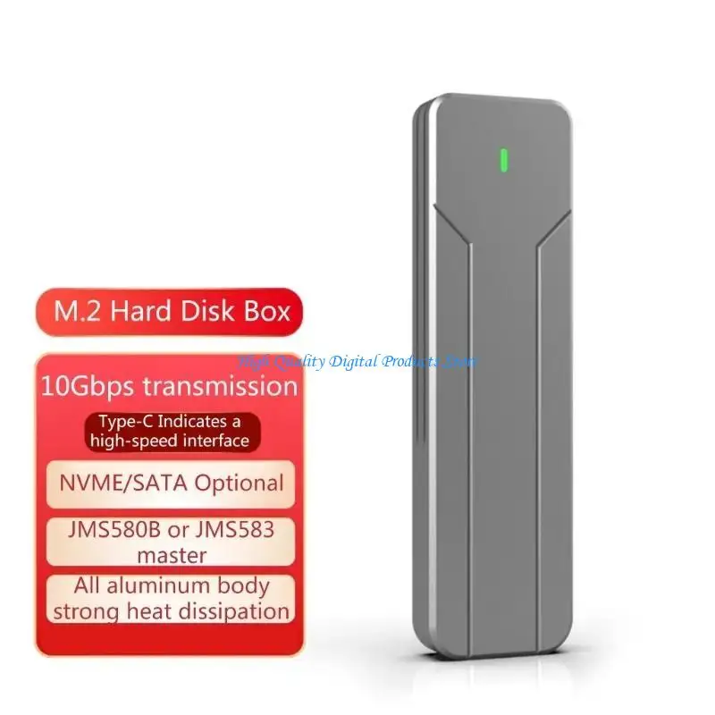 

U2JE M.2 NVMe SSD Enclosure Adapter Tool-Free 10Gbps USB 3.2 Gen2 NVME M.2 Hard Drive