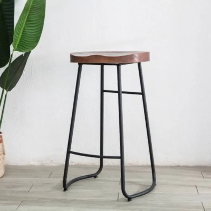 

Modern Minimalist Bar Chair No Back Simple Dark Office Counter Bar Chair Barstools High Industrial Tabouret De Bar Furniture
