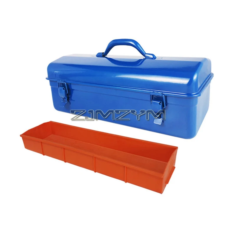 

Portable Iron Tool Box with Tray, Double Latches Closure, Tool Box Storage Container General Tool Box - Craft Storage Toolbox