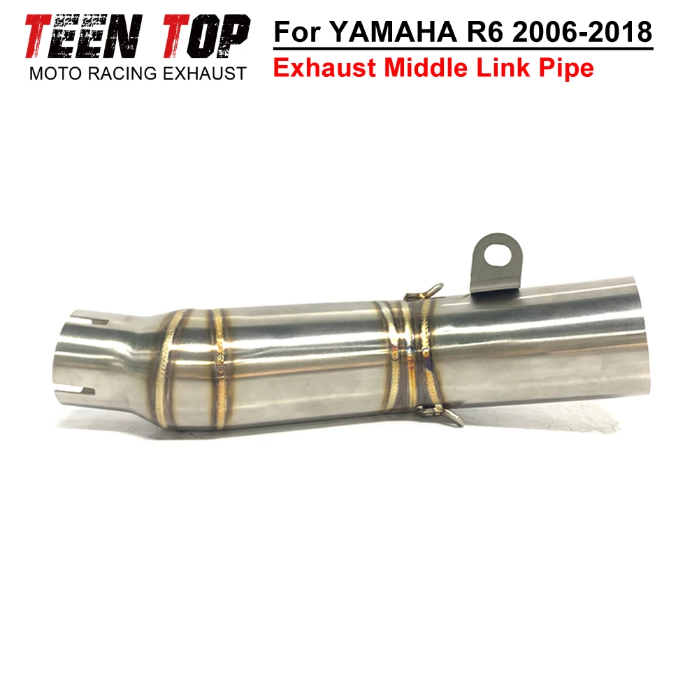 

Motorcycle Exhaust Pipe Escape 60mm For YAMAHA R6 Middle Link Pipe Stainless Steel r6 2006-2018 Exhaust Connection Pipe