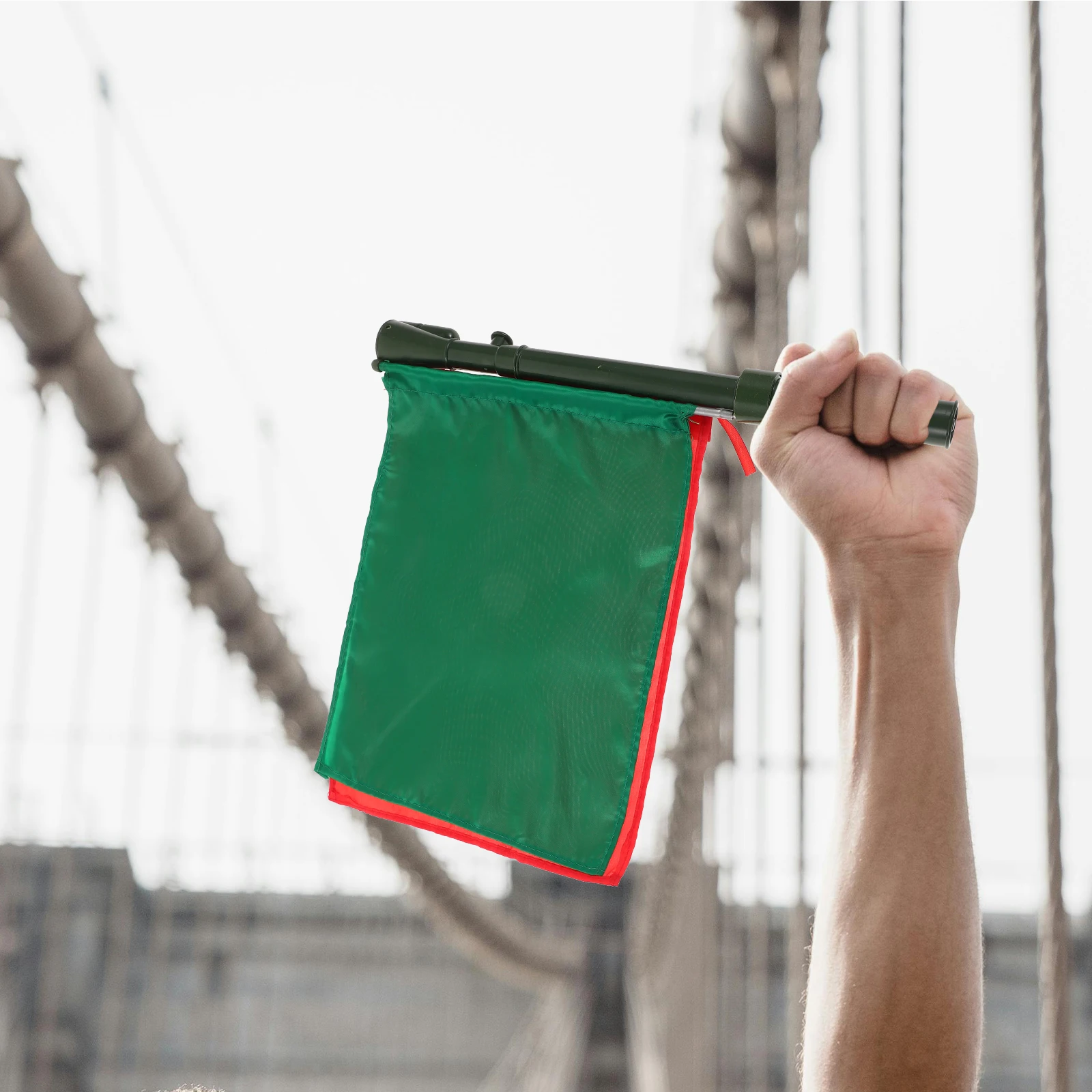 

Flag Racing Referee Multifunction Polyester Handheld Traffic Soccer Red Green Skid Practical Excellent