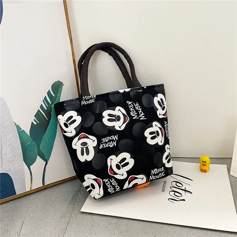 Disney-Mickey Mouse sacola de lona para meninas, bolsa feminina, bolsa anime fofa, sacola de compras de alta capacidade, presente estudantil